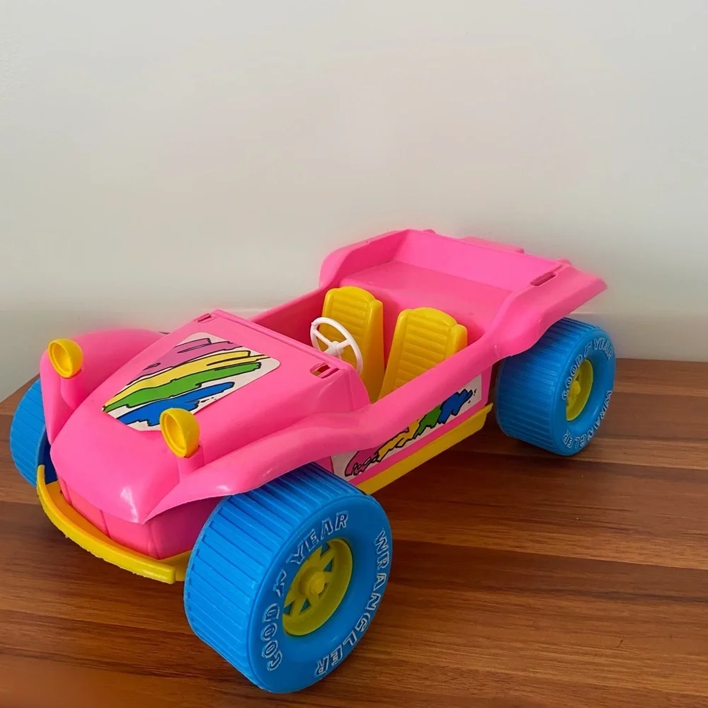 Vintage 80s Malibu Barbie doll toy jeep neon gay toys Inc wrangler